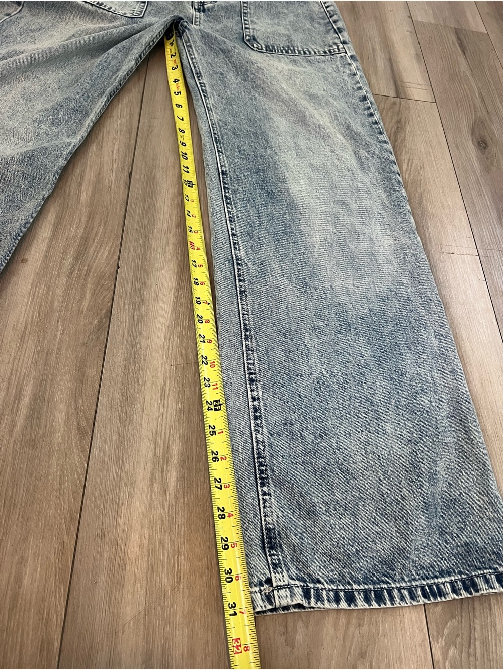 Altar’D State Wide Leg Jeans Light Acid Wash High Rise Button Front Womens 29 - Picture 8 of 11